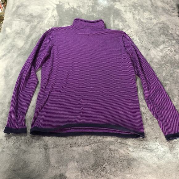 Title Nine Synergy Sweater Purple Striped Mock Neck Size L Athleisure Active - Picture 7 of 8